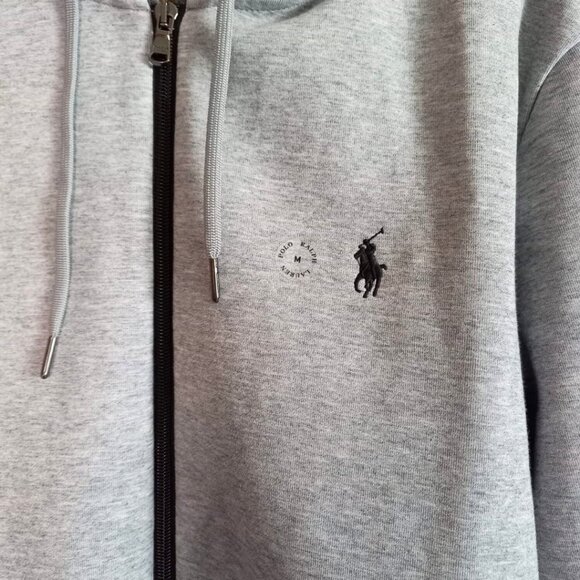 Polo Ralph Lauren Double-Knit Full-Zip Hoodie – Classic Grey Heather, Men’s Size - Picture 8 of 13